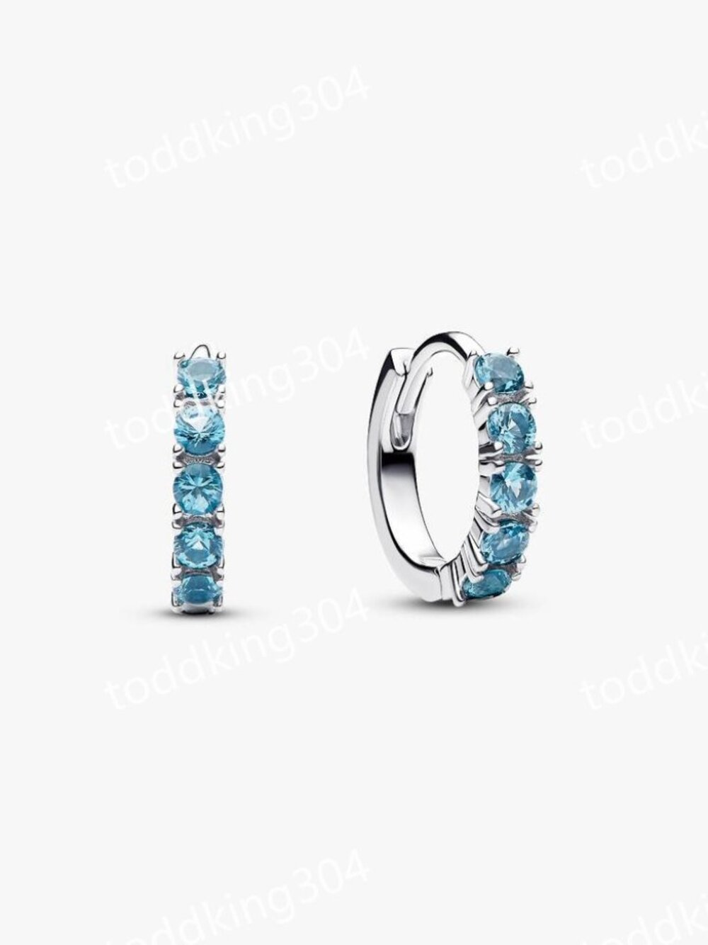 Light Blue Huggie Earrings